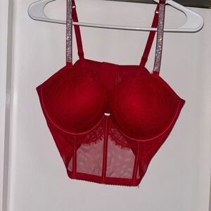 Victoria's Secret Red VERY SEXY
Shine Strap Push-Up Corset Top